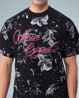 Roar Bloom Oversized Tee – Jungle Black