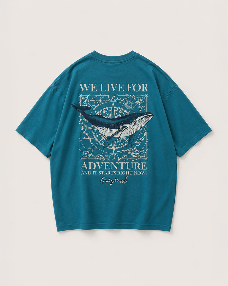 Whale Print Oversized T-shirt