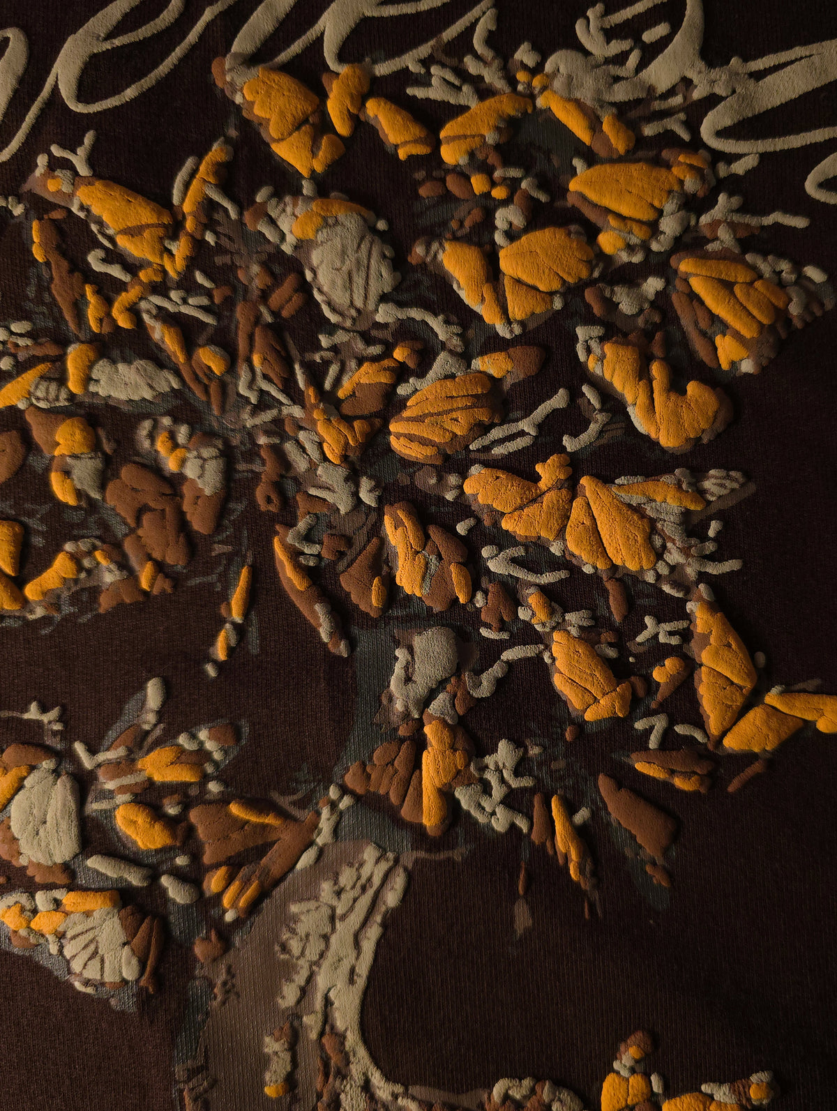 Brown Autumn Bloom Oversized T-Shirt