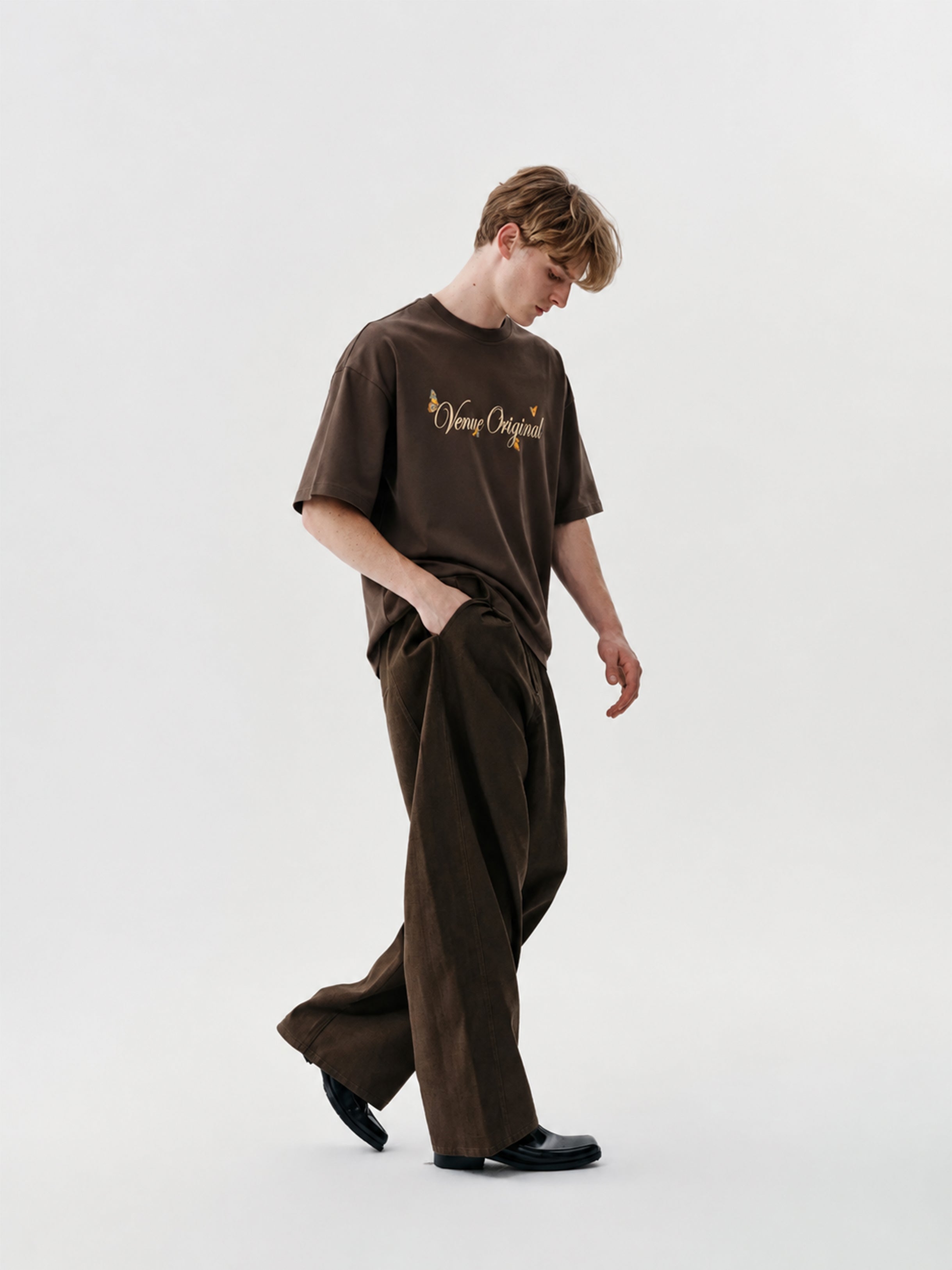 Brown Autumn Bloom Oversized Tee