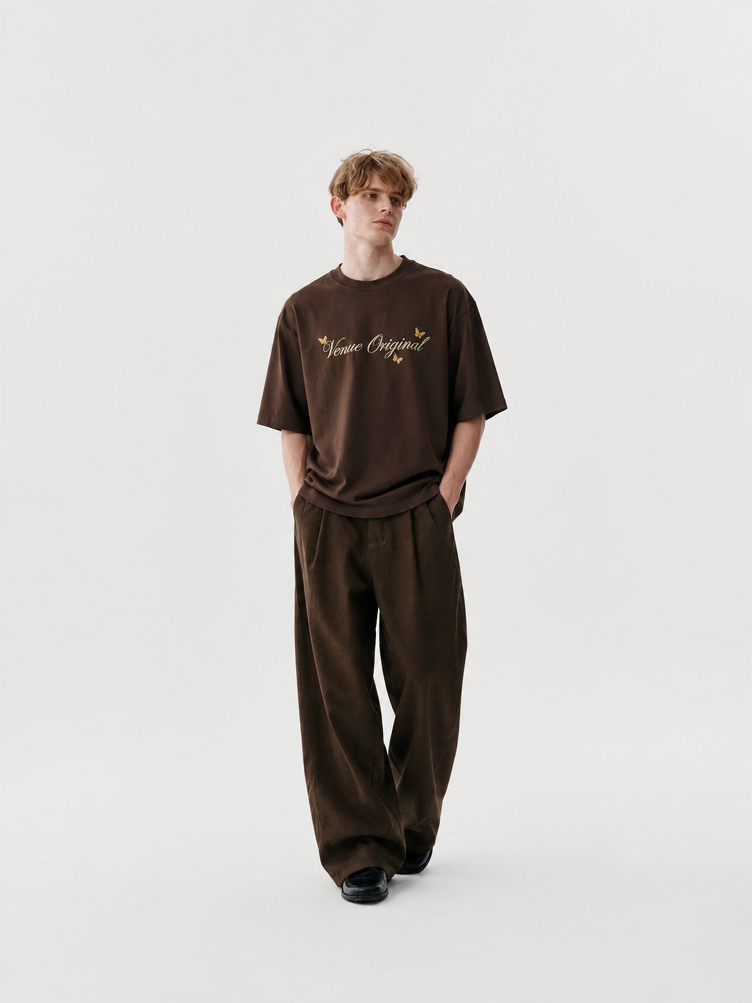 Brown Autumn Bloom Oversized Tee