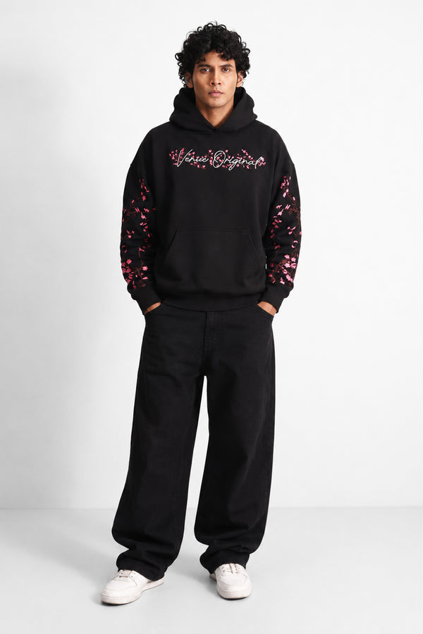 Cherry Blossom Black Hoodie
