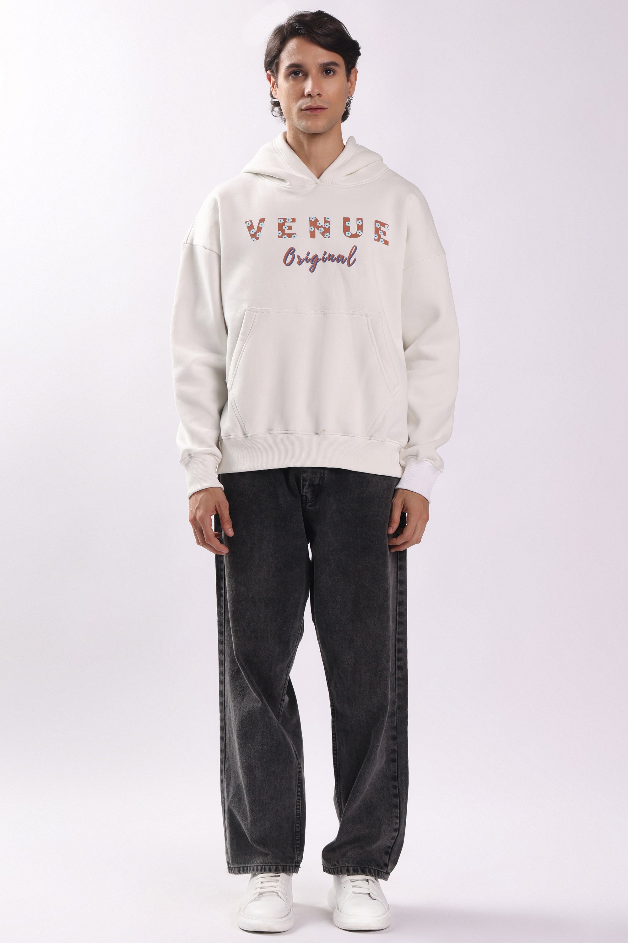 King Fisher Bird Puff Print Oversized Hoodie
