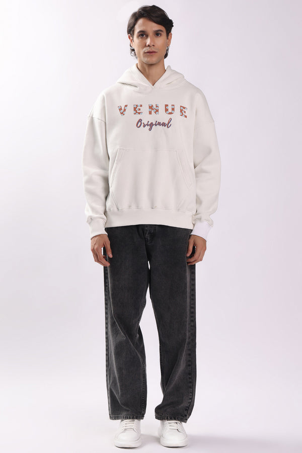 King Fisher Bird Puff Print Oversized Hoodie