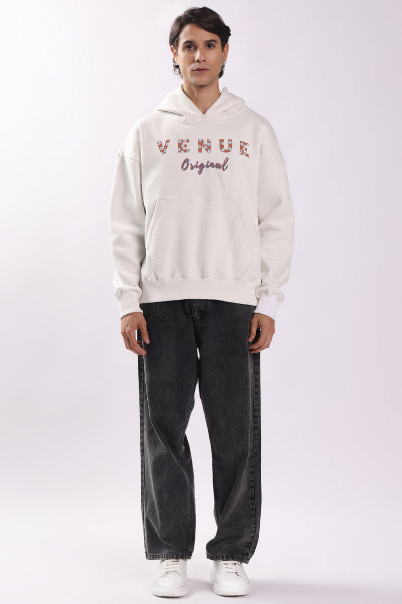 King Fisher Bird Puff Print Oversized Hoodie