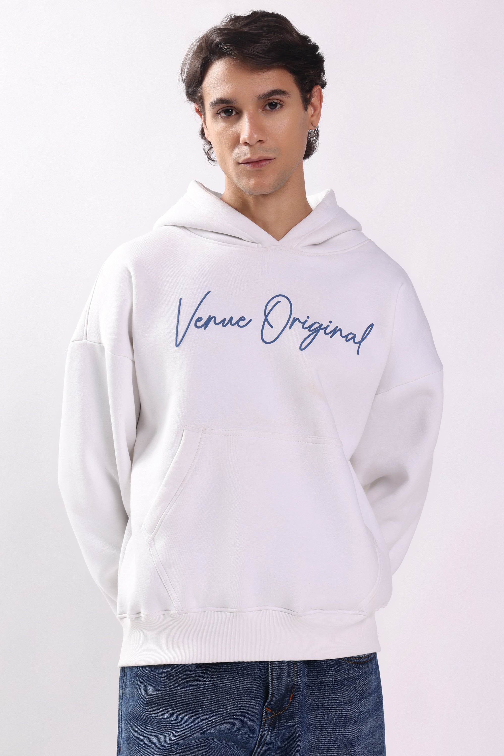 Flying Parrot Puff Print Oversized Hoodie
