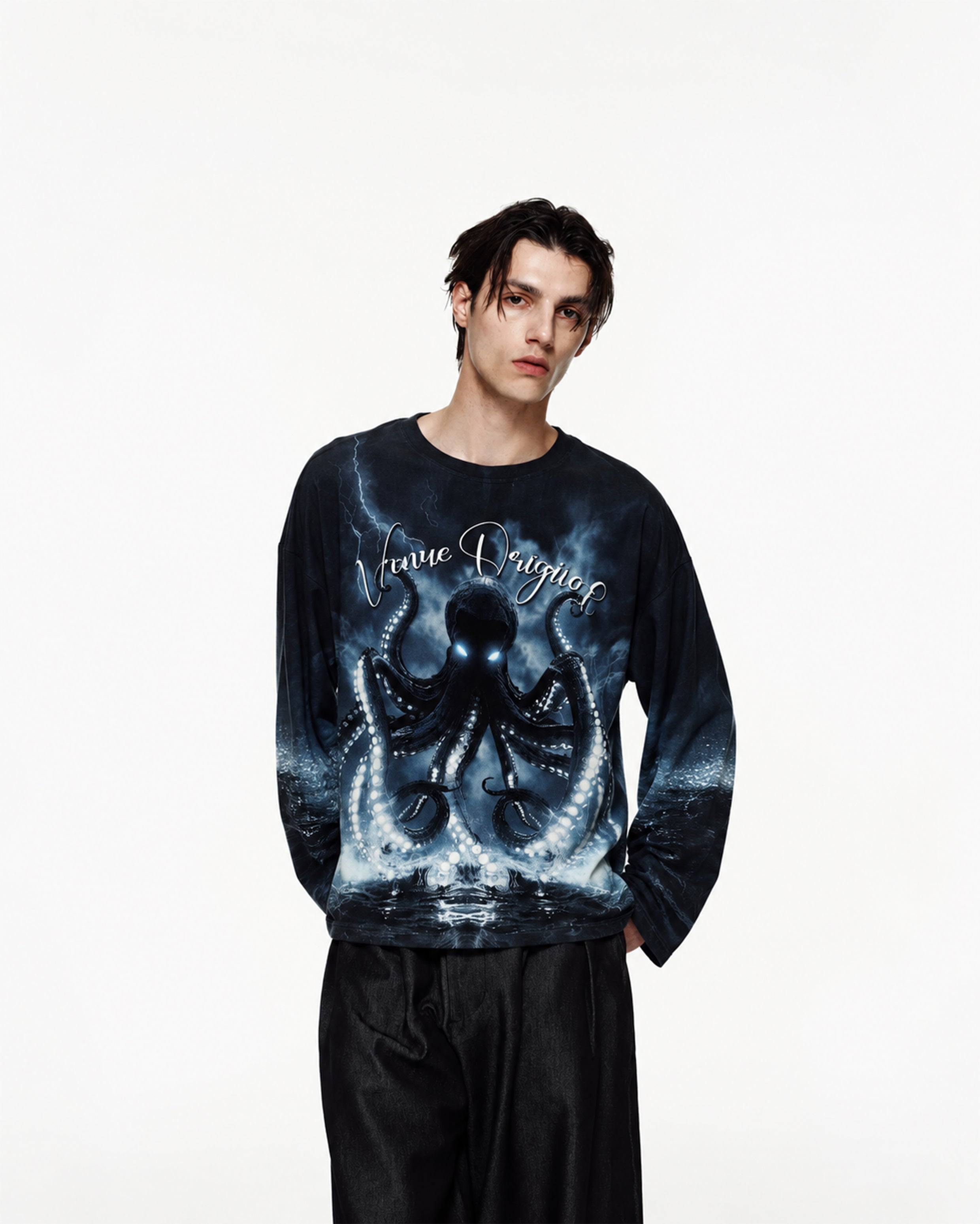 blue octo Oversized Tee