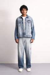 Indigo Drift Embroidered Denim Pants