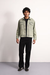 Olive Stonewash Denim Jacket