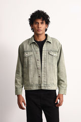 Olive Stonewash Denim Jacket