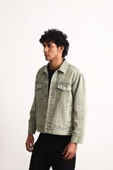 Olive Stonewash Denim Jacket