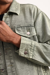 Olive Stonewash Denim Jacket