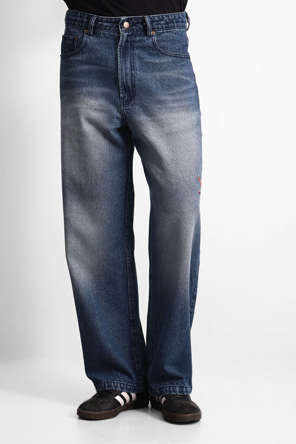 Midnight Fade Embroidered Denim Pants