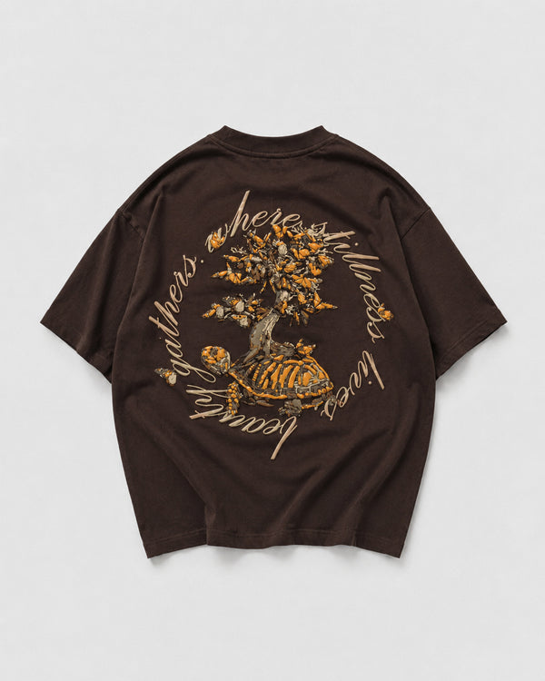 Brown Autumn Bloom Oversized T-Shirt