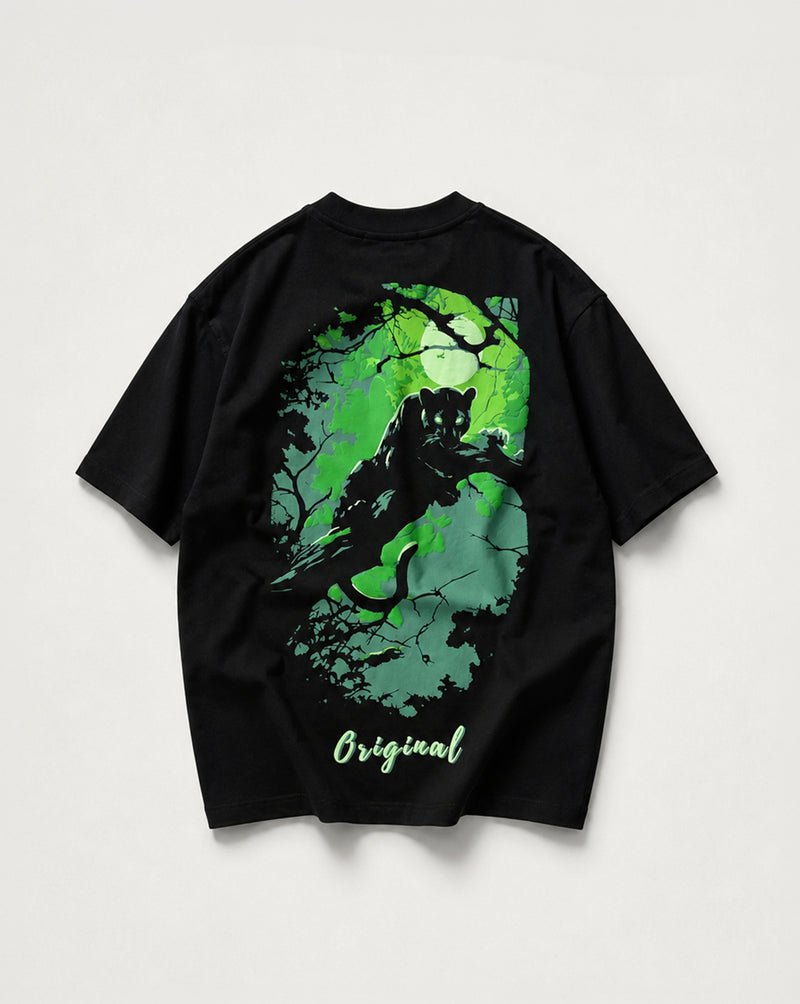 Jungle Reign Oversized Tee – Midnight Panther Drop