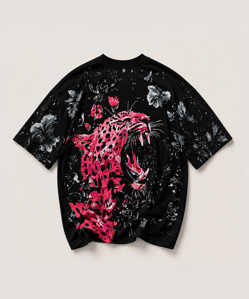 Roar Bloom Oversized Tee – Jungle Black