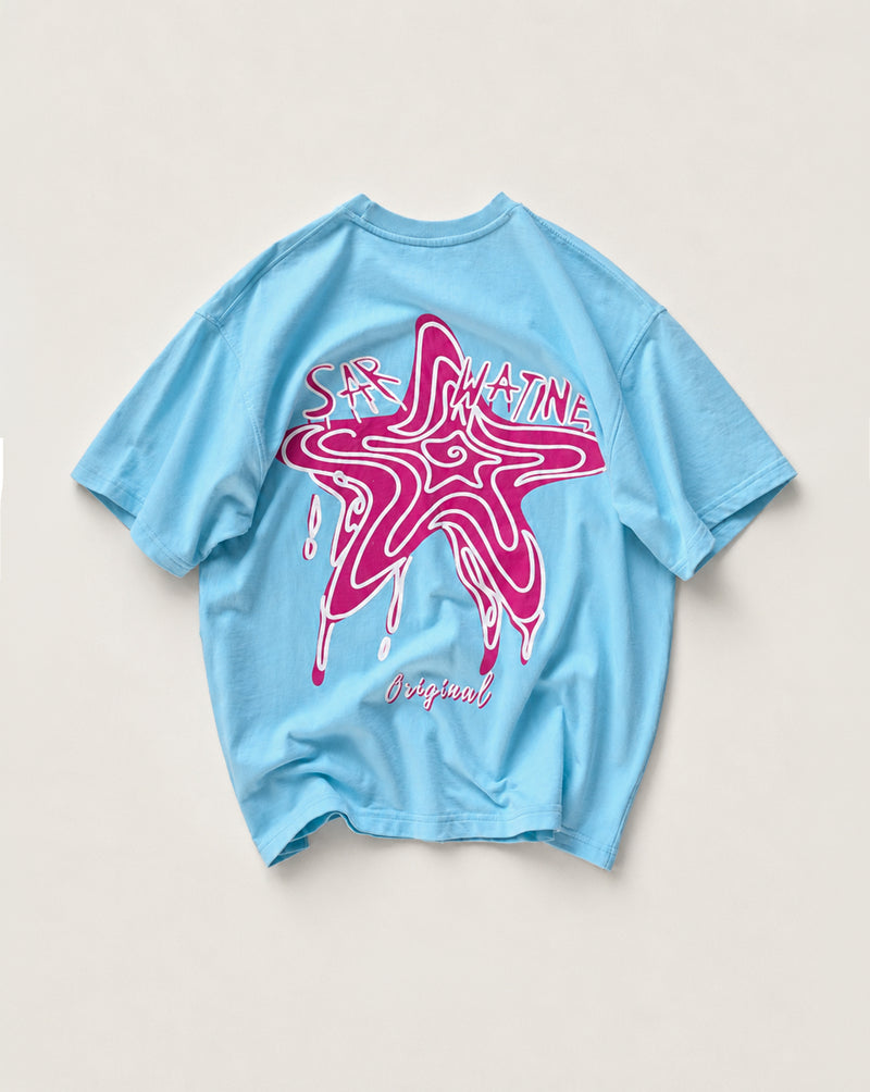 Star Print Puff Print Oversized T-shirt