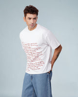 Scripted Chaos Oversized Tee – Red Ink Manifest Drop